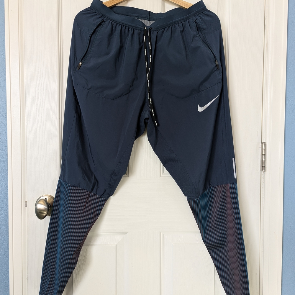 Nike Navy Track Pants with Striped Detail